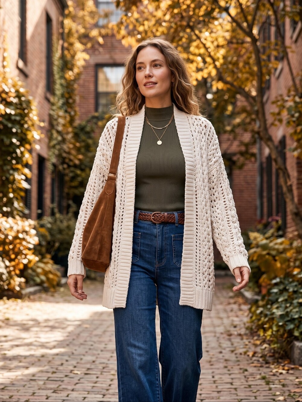 Dex Chunky Open Knit Cream Cardigan Boho Cottagecore Coastal Grandma Sweater